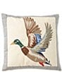 Southern Living Embroidered Mallard Print Square Pillow - Image 1