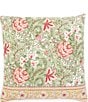Color:Multi/Green - Image 1 - Embroidered Offset Block Print Square Pillow