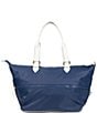 Southern Living Expandable Nylon Tote Bag, Color:Navy/White - Image 2