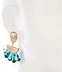 Southern Living Feather Drop Earrings, Color:Turquoise/Gold - Image 2