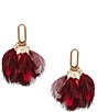 Southern Living Feather Fan Statment Drop Earrings - Image 1