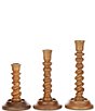 Color:Natural - Image 1 - Festive Fall Collection Turned Mango Wood Candlestick