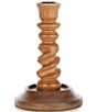Color:Natural - Image 4 - Festive Fall Collection Turned Mango Wood Candlestick