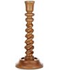 Color:Natural - Image 2 - Festive Fall Collection Turned Mango Wood Candlestick