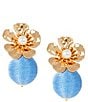 Southern Living Flower Thread Wrapped Ball Drop Earrings - Image 1