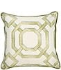 Southern Living Gazebo Trellis Decorative Pillow, Color:Green/White - Image 1