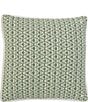 Color:Green - Image 2 - Geometric Jaquard Square Pillow