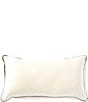 Southern Living Greek Key Tape Embroidered Lumbar Decorative Pillow, Color:Beige - Image 2