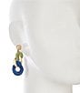 Southern Living Green & Blue Cord Wrapped Curb Link Linear Earrings, Color:Gold/Multi - Image 2