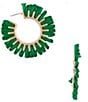 Southern Living Green Raffia Sunburst Hoop Earrings, Color:Gold/Green - Image 1