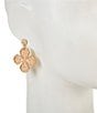 Southern Living Hammered Disc Stud Cross Metal Charm Drop Earrings - Image 2
