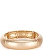 Color:Gold - Image 1 - Hammered Texture Wide Metal Hinge Stretch Bracelet