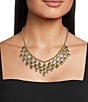 Southern Living Square Hammered Metal Shakey Frontal Collar Necklace - Image 1