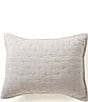 Color:Gray - Image 1 - Heirloom Quilted Distressed Linen Sham