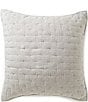 Color:Gray - Image 1 - Heirloom Quilted Linen Euro Sham