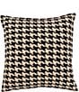 Color:Black White - Image 1 - Houndstooth Square Pillow