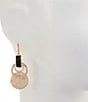 Southern Living Jet Leather Crystal Pave Round Double Drop Earrings - Image 2