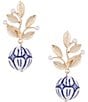 Southern Living Leaf Chinoiserie Bead Drop Earrings - Image 1