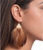 Southern Living Line Textured Metal Brown Multi Feather Drop Earrings - Image 2