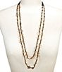 Southern Living Line Textured Multi Disc Station Jet Cord Multi Strand Necklace - Image 1