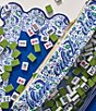 Southern Living Mahjong Floral Mat, Color:Navy - Image 3