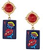 Southern Living Mahjong Tile Resin Statement Drop Earrings - Image 1