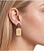 Southern Living Mahjong Tile Round Stone Post Drop Earrings - Image 2