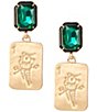 Southern Living Mahjong Tile Square Stone Post Drop Earrings - Image 1