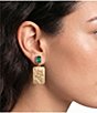 Southern Living Mahjong Tile Square Stone Post Drop Earrings - Image 2