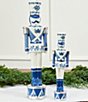Southern Living Meet Me Under The Mistletoe Collection Blue and White Chinoiserie Ceramic Nutcracker - Image 2