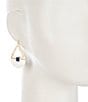 Color:Gold/Blue - Image 2 - Metal Open Triangle White Shell Drop Earrings