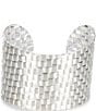 Color:Silver - Image 1 - Metal Woven Cuff Bracelet