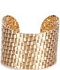 Color:Gold - Image 1 - Metal Woven Cuff Bracelet