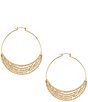 Southern Living Thread Brass Hoop Statement Earrings - Image 3