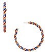 Southern Living Resort Multi Colored Thread Wrapped Hoop Earrings - Image 1