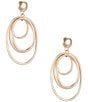 Southern Living Multi Graduating Textured Orbital Drop Earrings, Color:Gold - Image 1