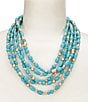 Southern Living Multi Shape Turquoise Beaded Short Multi Strand Necklace - Image 2