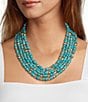 Southern Living Multi Shape Turquoise Beaded Short Multi Strand Necklace - Image 1