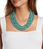 Southern Living Turquoise Beaded Short Multi Strand Necklace - Image 2