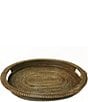 Color:Natural - Image 1 - Spring Collection Nito Woven Oval Serving Tray with Handles