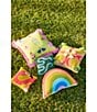 Color:Multi - Image 5 - Outdoor Living Collection Colorful Pineapple Tasseled Indoor/Outdoor Throw Pillow
