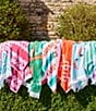 Color:Pink - Image 2 - Outdoor Living Collection Fishtail Stripe Beach Towel