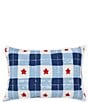 Color:Multi - Image 2 - Outdoor Living Collection Flag Embroidery Indoor/Outdoor Reversible Pillow