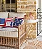 Color:Multi - Image 6 - Outdoor Living Collection Flag Embroidery Indoor/Outdoor Reversible Pillow