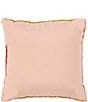 Color:Multi - Image 2 - Outdoor Living Collection Flamingo Hoop Embroidery Indoor/Outdoor Pillow
