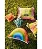 Color:Multi - Image 3 - Outdoor Living Collection Flamingo Hoop Embroidery Indoor/Outdoor Pillow