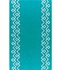 Color:Turquoise - Image 1 - Outdoor Living Collection Geo Chevron Border Jacquard Beach Towel