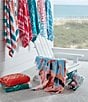Color:Blue/Coral - Image 3 - Outdoor Living Collection Multicolored Stripe Jacquard Beach Towel