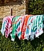 Color:Green/Pink - Image 2 - Outdoor Living Collection Multicolored Stripe Jacquard Beach Towel