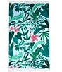 Color:Green - Image 1 - Outdoor Living Collection Tropical Foliage Green Printed Beach Towel